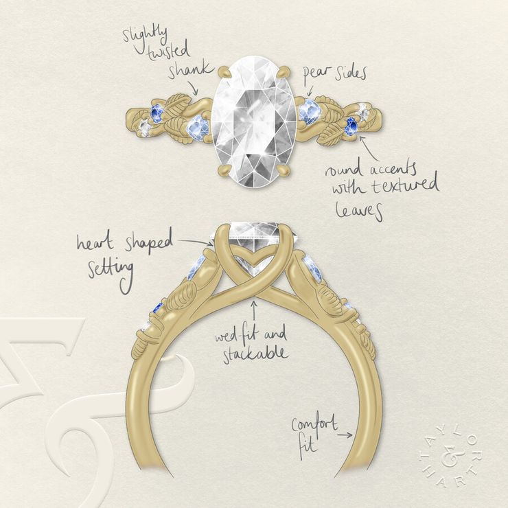 Taylor & Hart Lierre Oval Engagement Ring 1