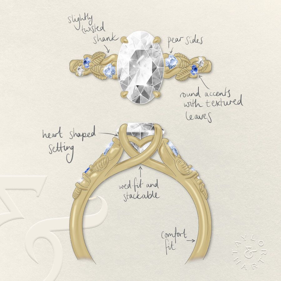 Taylor & Hart Lierre Oval Engagement Ring 3