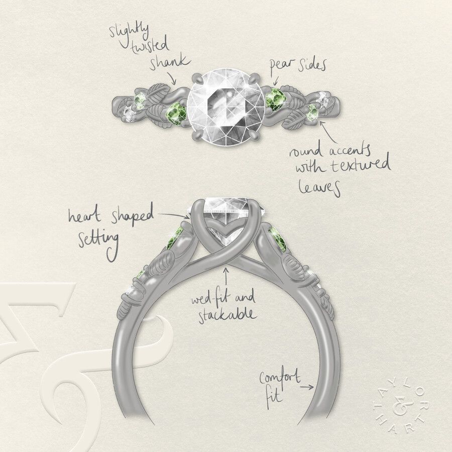 Taylor & Hart Lierre Round Engagement Ring 3