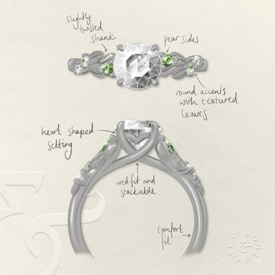 Taylor & Hart Lierre Round Engagement Ring 1