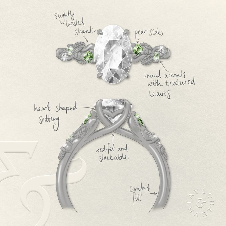 Taylor & Hart Lierre Oval Engagement Ring 1