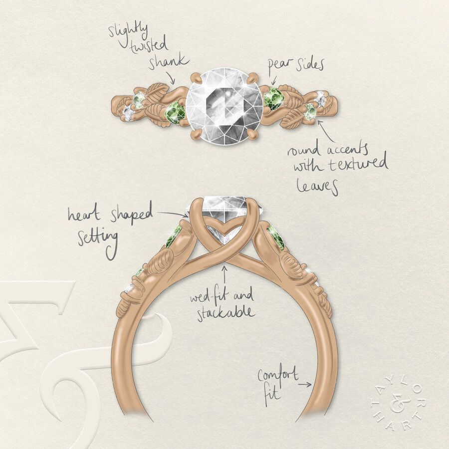 Taylor & Hart Lierre Round Engagement Ring 3
