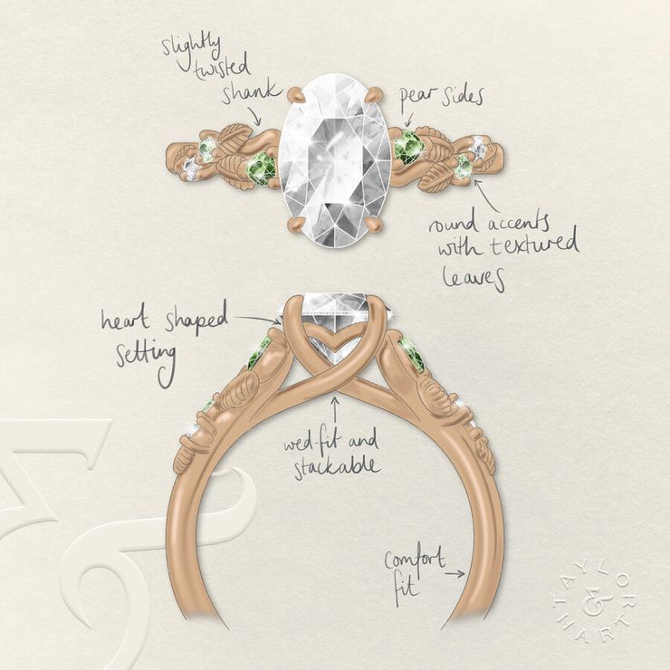 Taylor & Hart Lierre Oval Engagement Ring 1