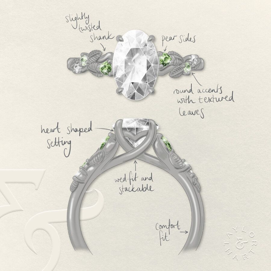 Taylor & Hart Lierre Oval Engagement Ring 3