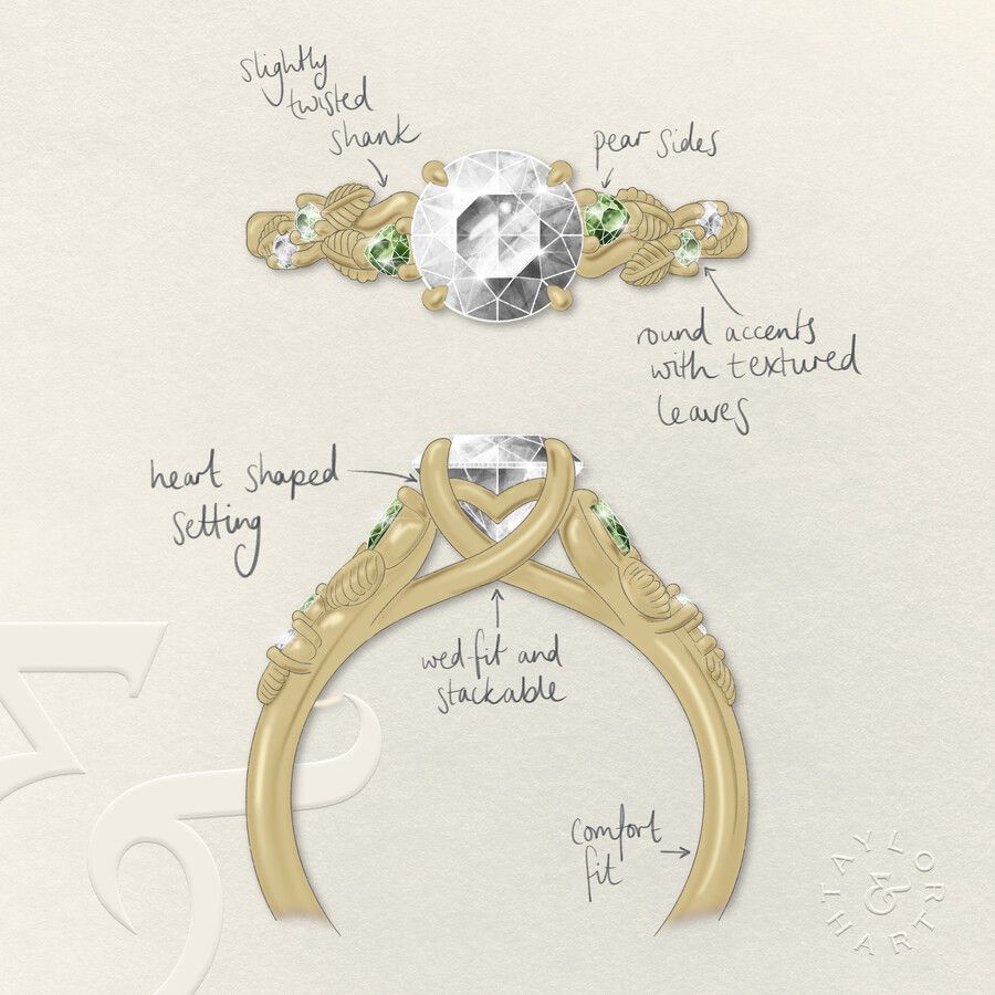 Taylor & Hart Lierre Round Engagement Ring 4