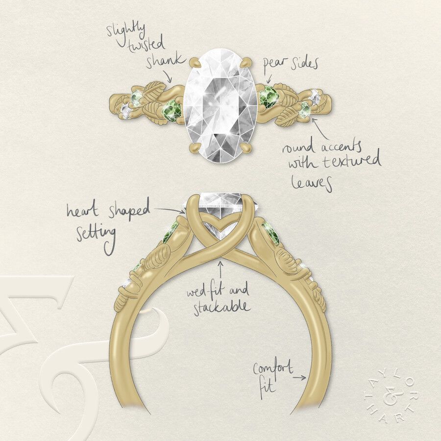 Taylor & Hart Lierre Oval Engagement Ring 3