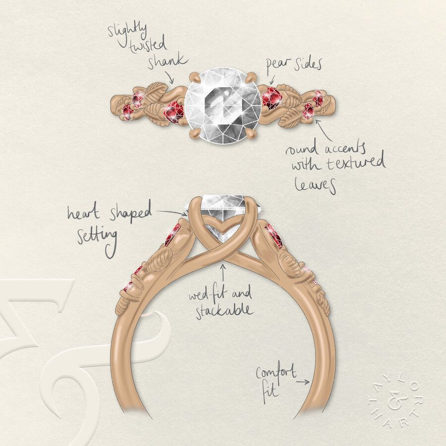 Taylor & Hart Lierre Round Engagement Ring 3