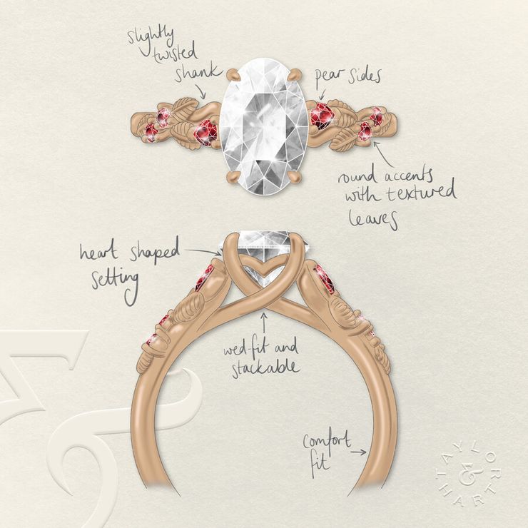 Taylor & Hart Lierre Oval Engagement Ring 1