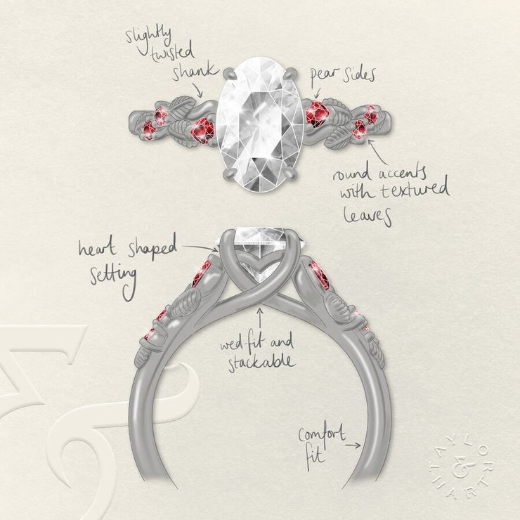 Taylor & Hart Lierre Oval Engagement Ring 1