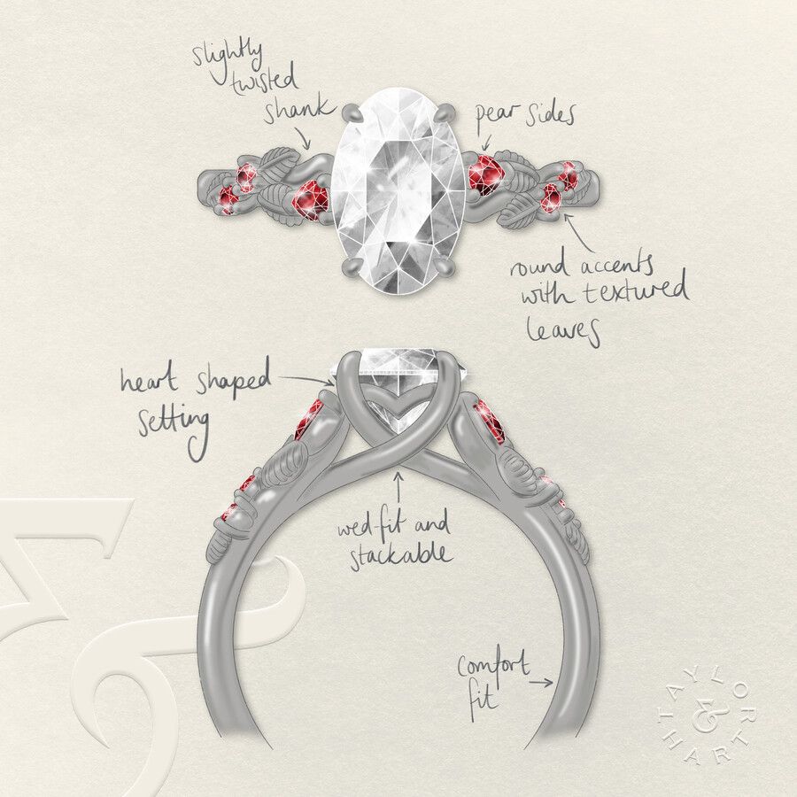 Taylor & Hart Lierre Oval Engagement Ring 3
