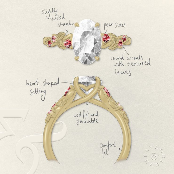 Taylor & Hart Lierre Oval Engagement Ring 1