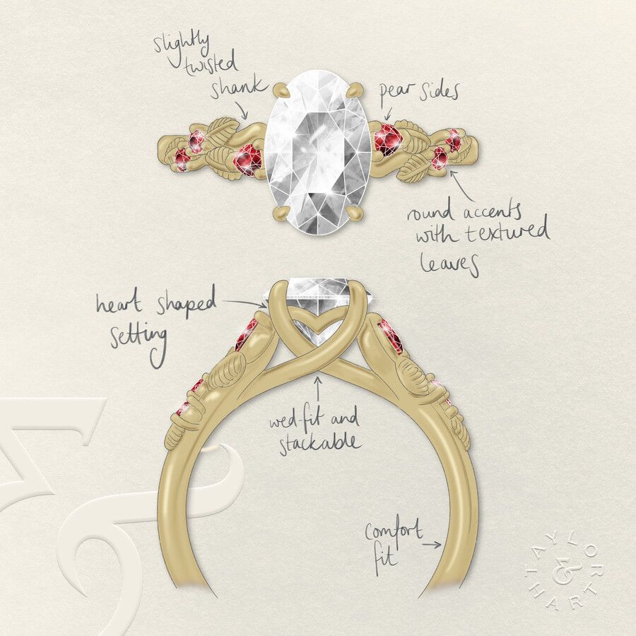 Taylor & Hart Lierre Oval Engagement Ring 3