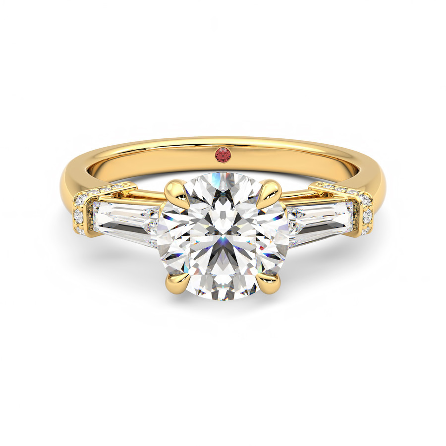 Baguette engagement deals ring gold