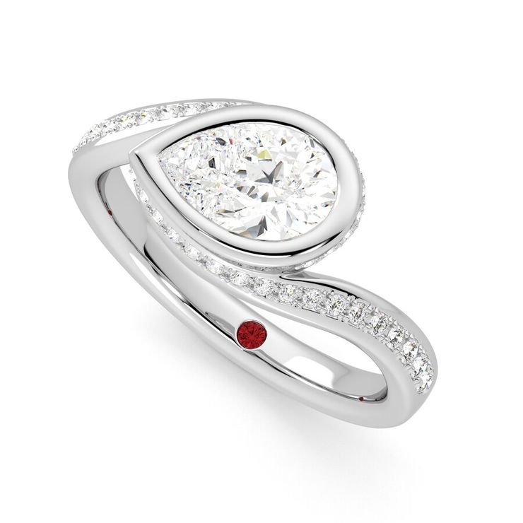 Taylor & Hart Nalu Pear Engagement Ring 0