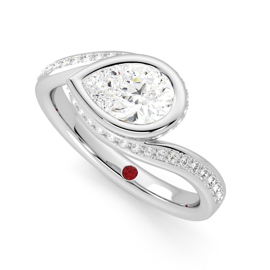 Taylor & Hart Nalu Pear Engagement Ring 0