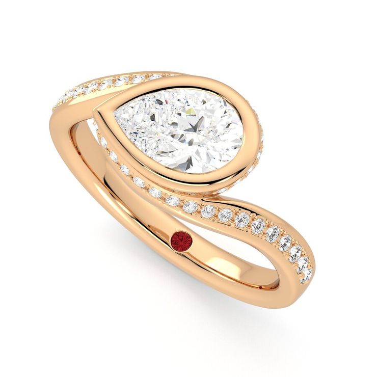 Taylor & Hart Nalu Pear Engagement Ring 0