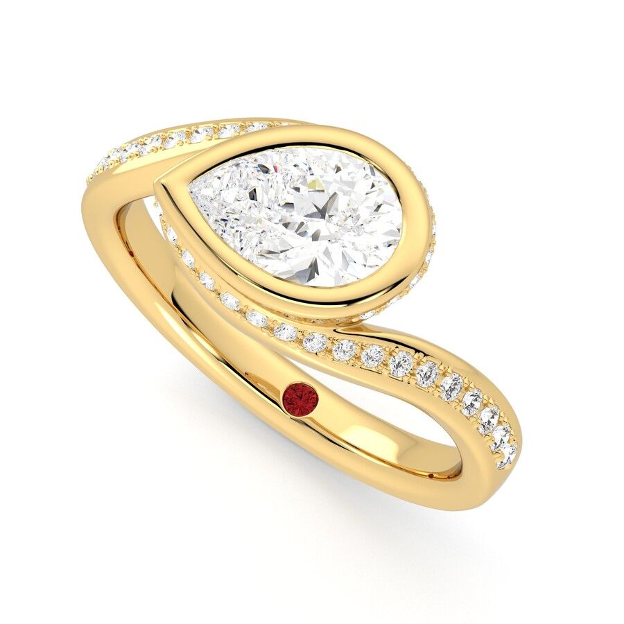 Taylor & Hart Nalu Pear Engagement Ring 0