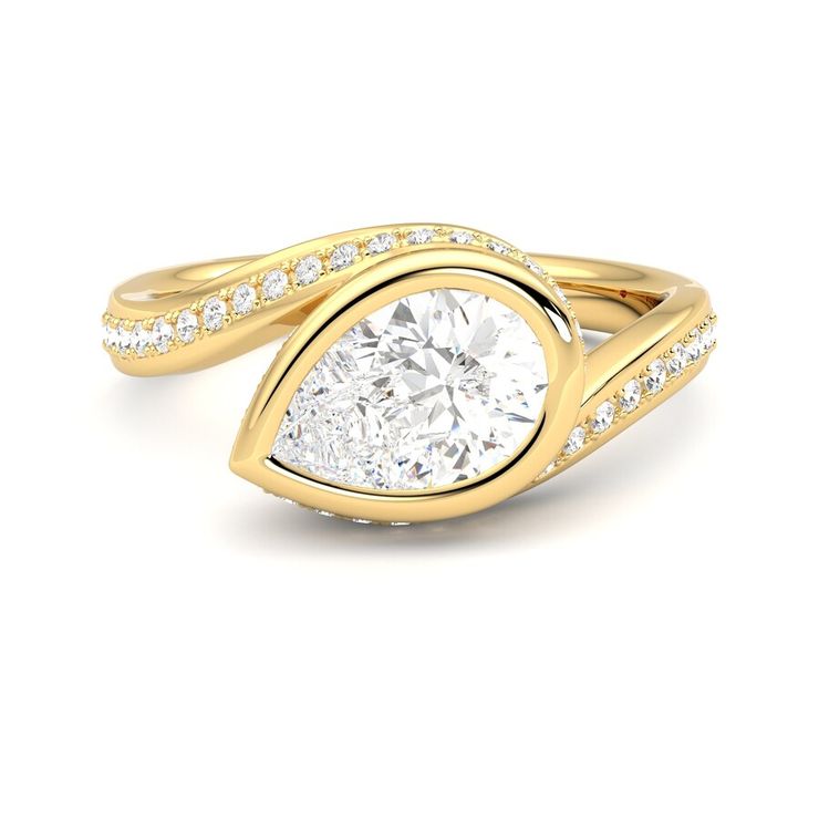 Taylor & Hart Nalu Pear Engagement Ring 0