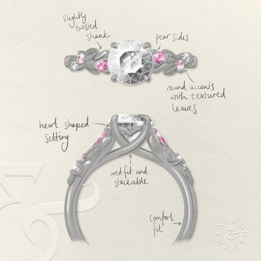 Taylor & Hart Lierre Round Engagement Ring 3