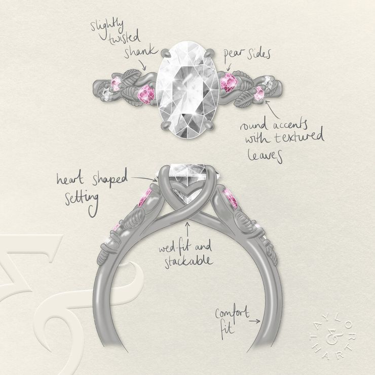 Taylor & Hart Lierre Oval Engagement Ring 1