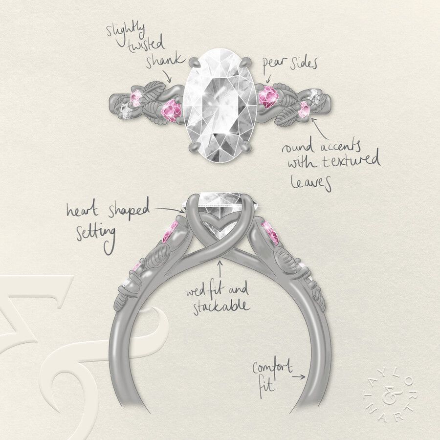 Taylor & Hart Lierre Oval Engagement Ring 3