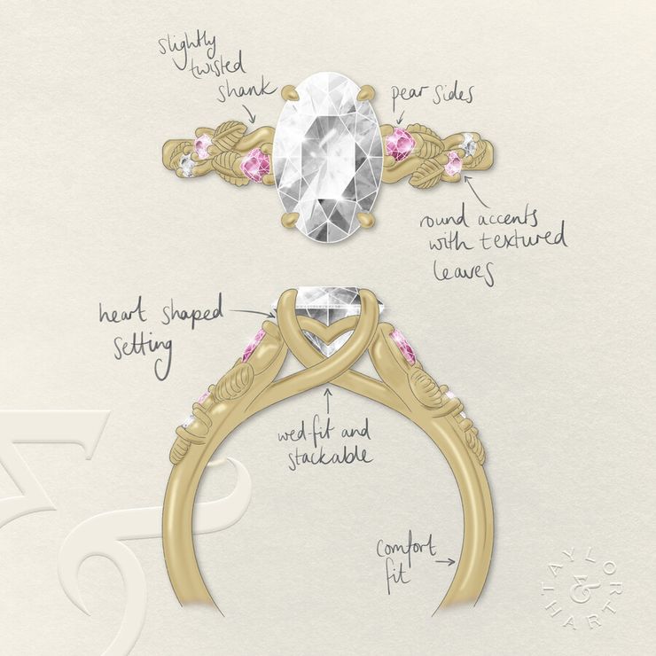 Taylor & Hart Lierre Oval Engagement Ring 1