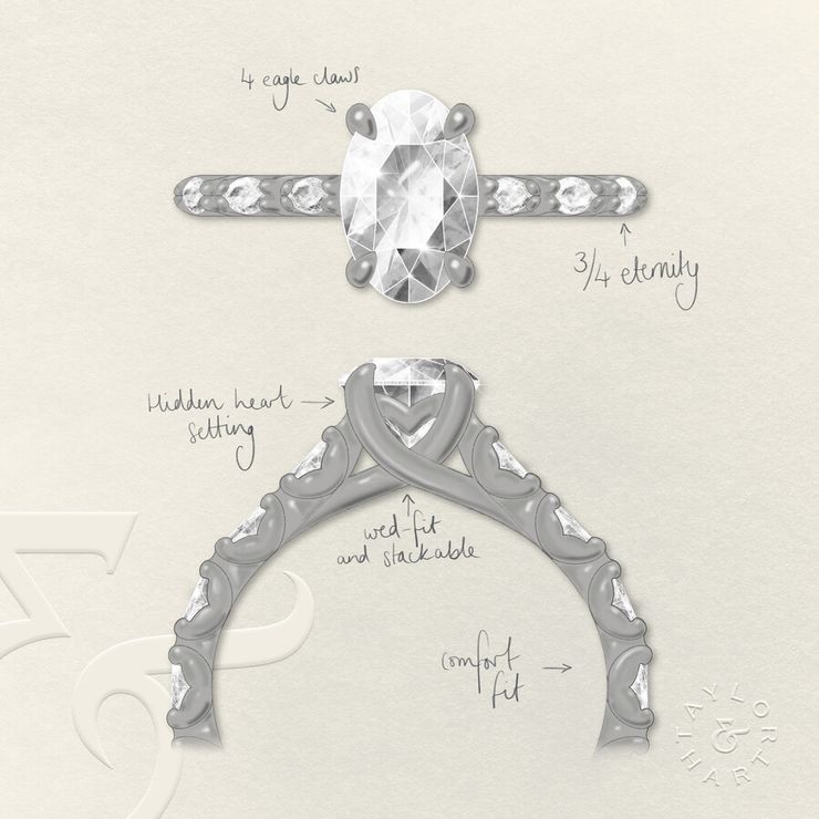 Taylor & Hart Liora Oval Engagement Ring 3