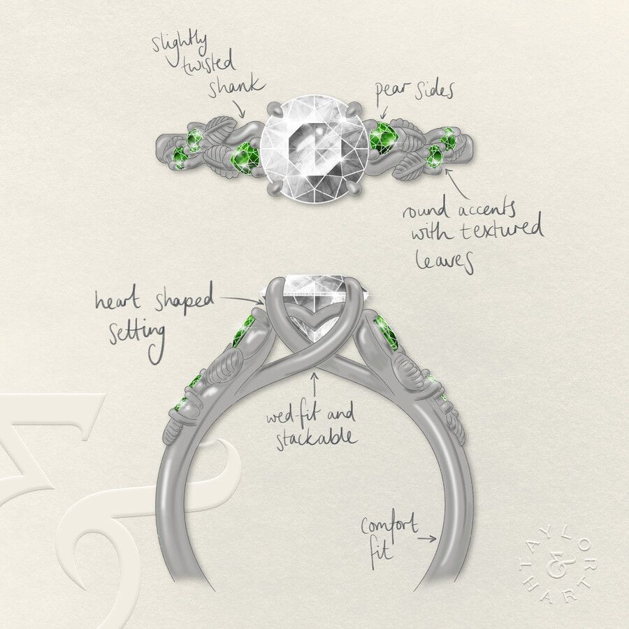 Taylor & Hart Lierre Round Engagement Ring 3