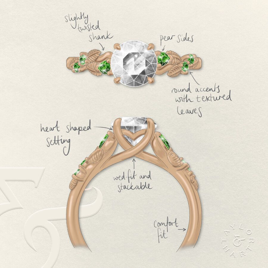 Taylor & Hart Lierre Round Engagement Ring 3
