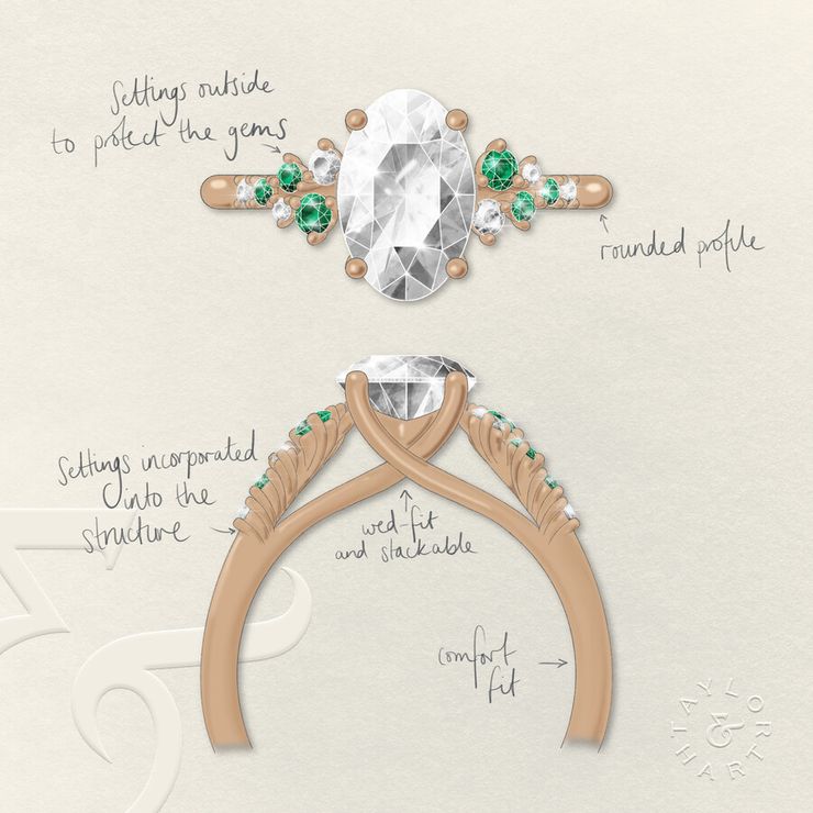 Taylor & Hart Marula Oval Engagement Ring 1