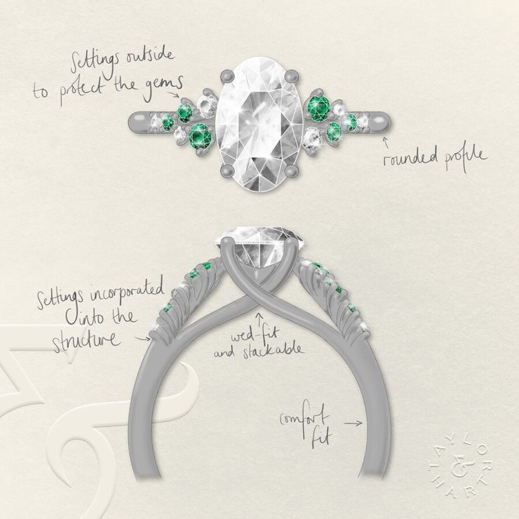 Taylor & Hart Marula Oval Engagement Ring 1