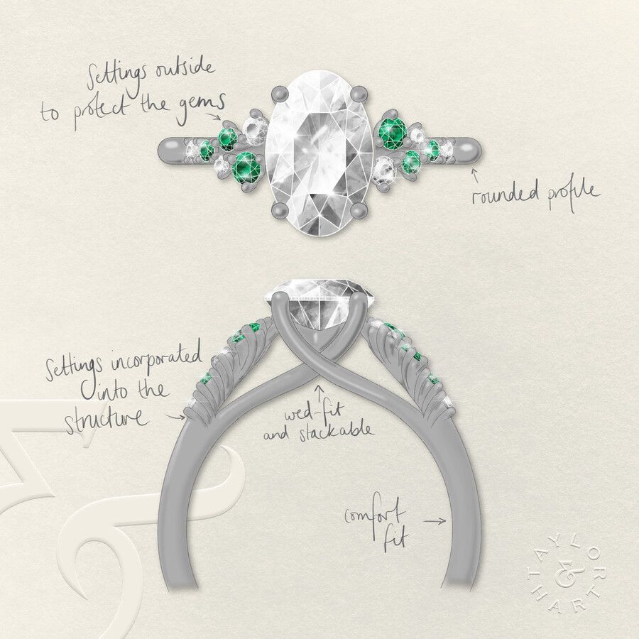Taylor & Hart Marula Oval Engagement Ring 2