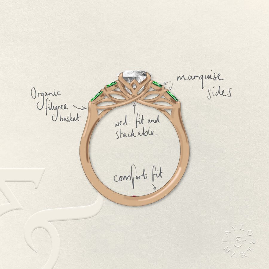 Taylor & Hart Tamora Oval Engagement Ring 3