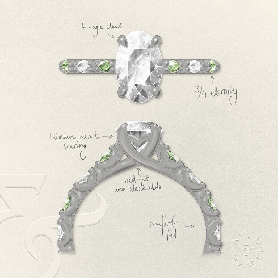Taylor & Hart Liora Oval Engagement Ring 4