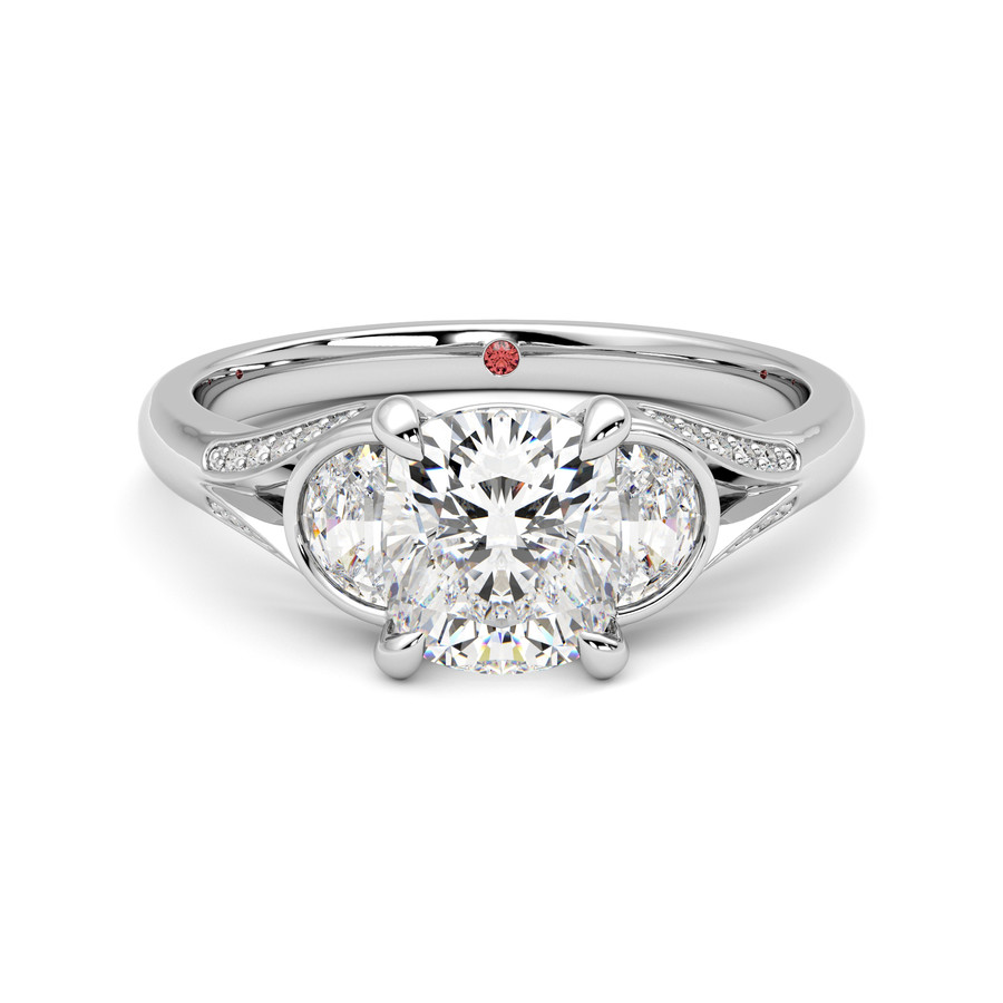 4.5ct Radiant-cut Hidden Halo Classic Engagement Ring | Earthena