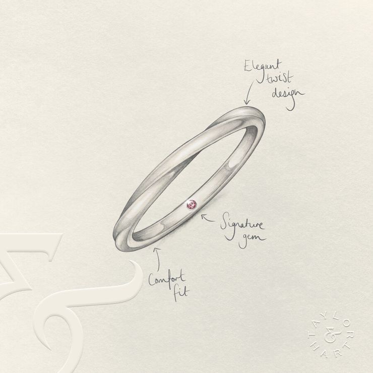 Taylor & Hart Brisa Wedding Ring 1
