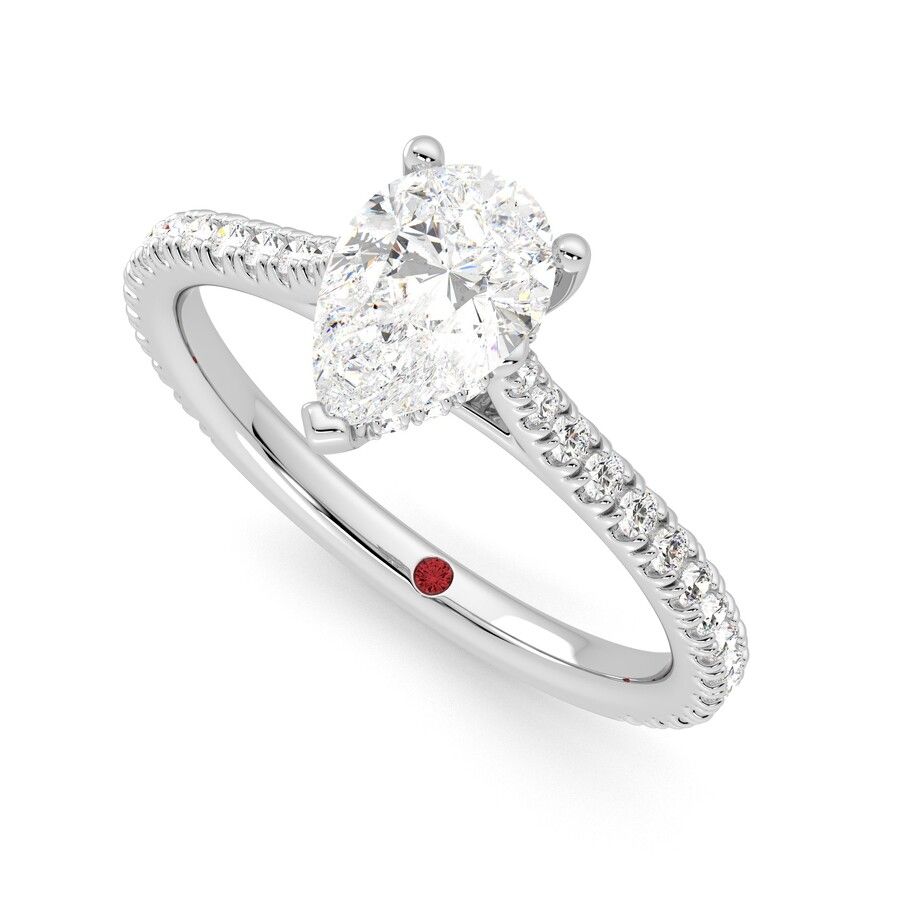 Taylor & Hart Hope Pear Engagement Ring 0