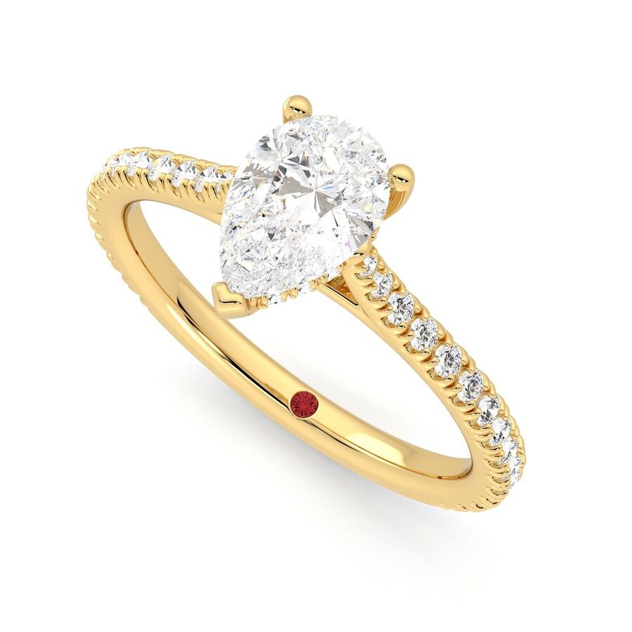 Taylor & Hart Hope Pear Engagement Ring 0