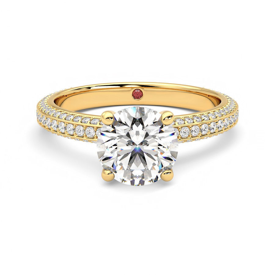 Halcyon | Round Triple Row Pavé Engagement Ring