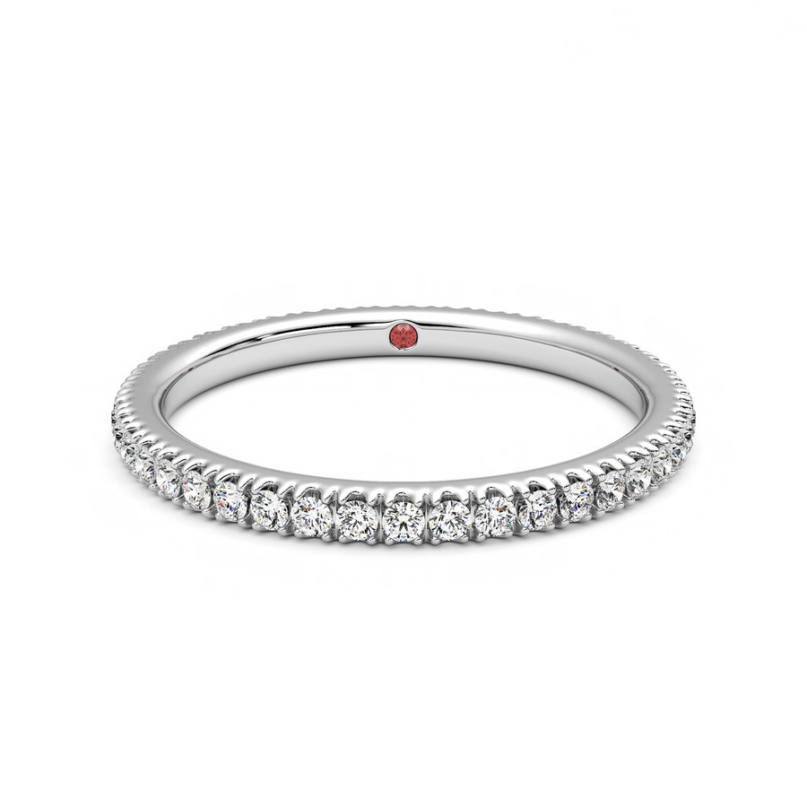 Primrose | Platinum pavé diamond wedding ring | Taylor & Hart