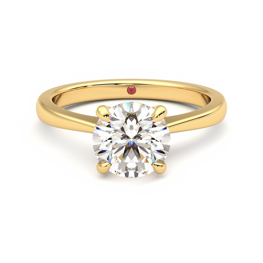 Elysium | Round Yellow Gold Tapered Engagement Ring • Taylor