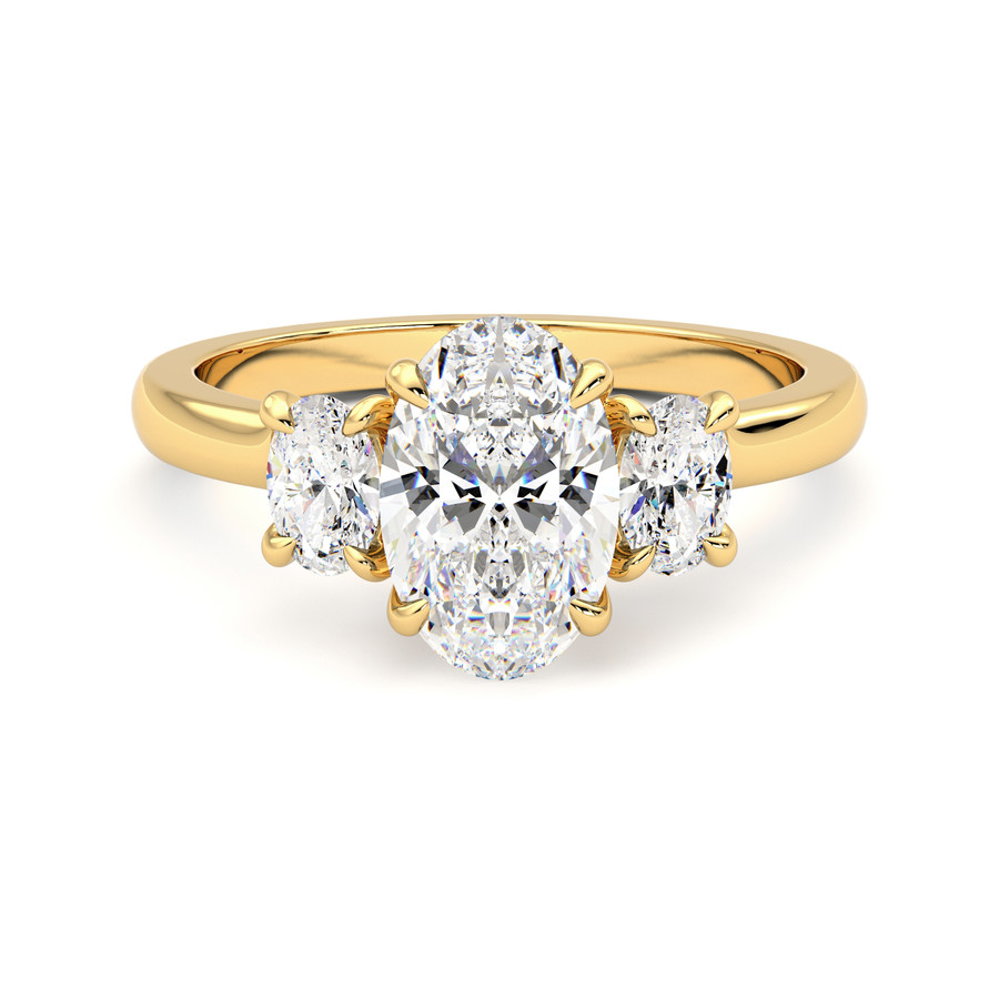 Tamora | Platinum pavé trilogy gemstone sides style engagement ring | Taylor  & Hart