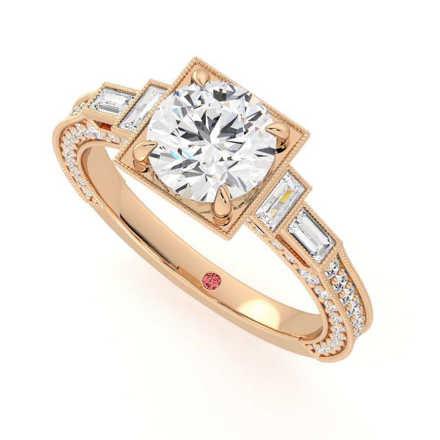 Taylor & Hart Athena Round Engagement Ring 0