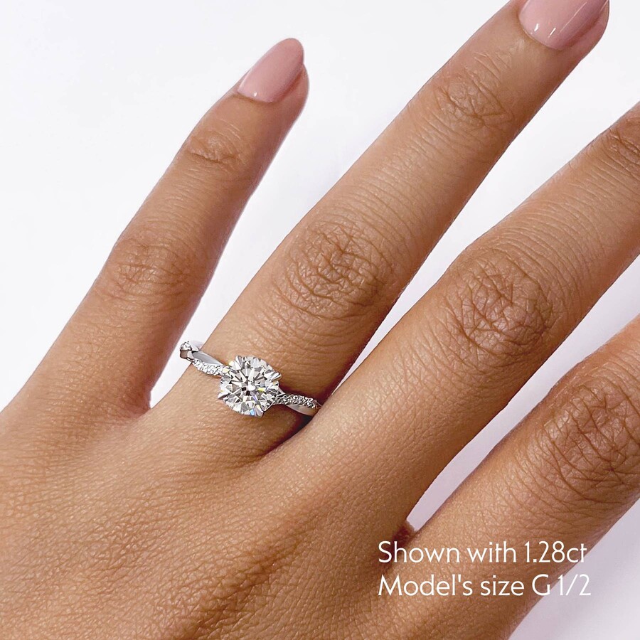 Stunning 1 Carat - Round Real 3 Stone Diamond Ring - Vintage Style - Micro  Pave - Engagement Ring - 10K White Gold - Walmart.com