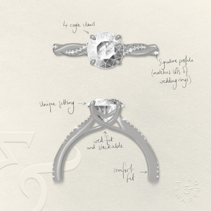 Taylor & Hart Cassia Round Engagement Ring 4