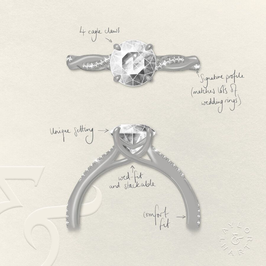 Taylor & Hart Cassia Round Engagement Ring 6