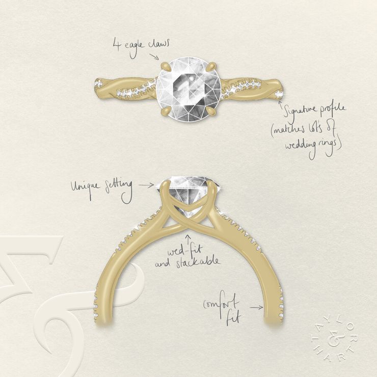 Taylor & Hart Cassia Round Engagement Ring 4