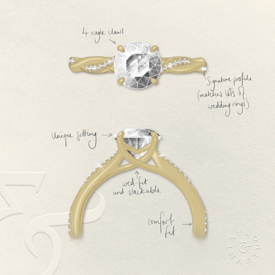 Taylor & Hart Cassia Round Engagement Ring 6
