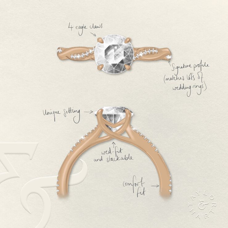 Taylor & Hart Cassia Round Engagement Ring 4