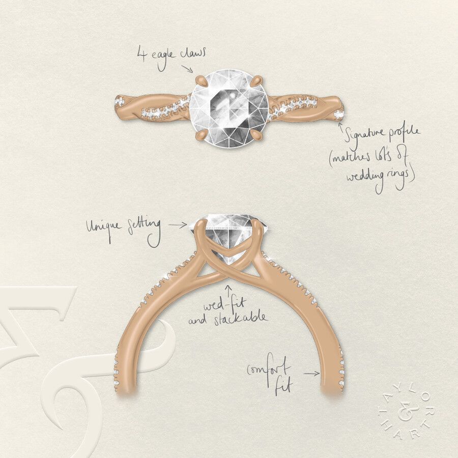 Taylor & Hart Cassia Round Engagement Ring 4